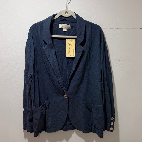 Vintage Havana Jackets & Blazers - NWT Vintage Havana Women’s LINEN Blazer Jacket Small Spring Coastal Nautical